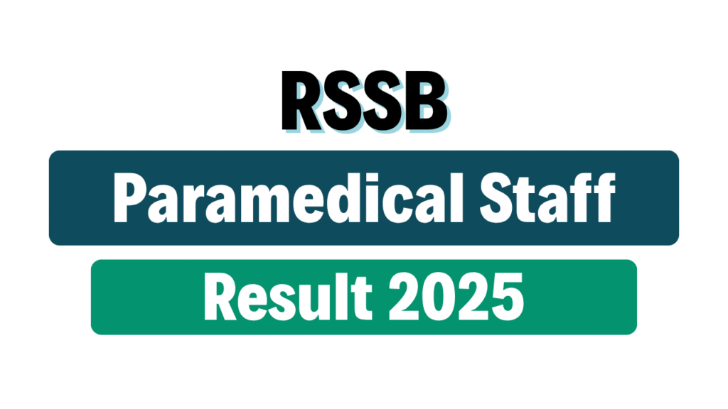 RSMSSB RMES Paramedical Staff Result 2025
